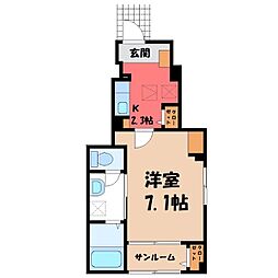 アネモネ 1Kの間取図画像