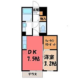 セピアコート 1DKの間取図画像