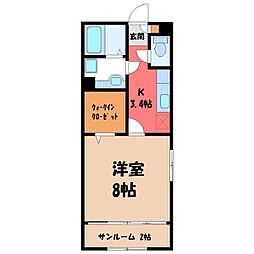 ルビーD 1Kの間取図画像