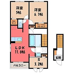 グレイスパークII 2SLDKの間取図画像