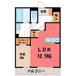 リバーサイドK3 1LDKの間取図画像