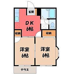 ハイツグローリー 2DKの間取図画像