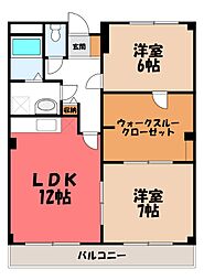 フラワープレイス 2LDKの間取図画像