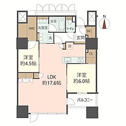 プレミストタワー靱本町 2LDKの間取図画像