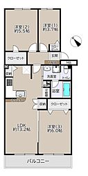 行徳コリーナ 3LDKの間取図画像
