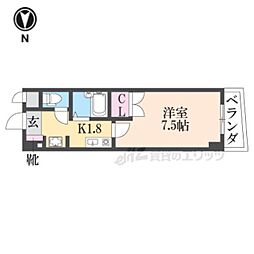 Solo伊丹中央 1Kの間取図画像