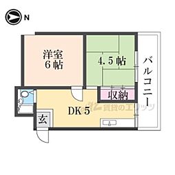 グローリーM 2DKの間取図画像