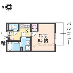 ヴェルドミール栄根 1Kの間取図画像