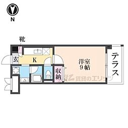エステート旭 1Kの間取図画像