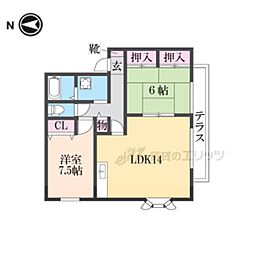 ガーデンスクエア伊丹A棟 2LDKの間取図画像