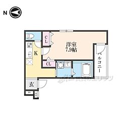 フジパレス阪急武庫之荘3番館 1Kの間取図画像