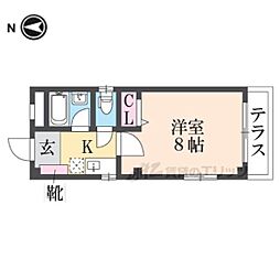 サンハイムいなの 1Kの間取図画像