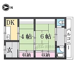 野口文化 2DKの間取図画像