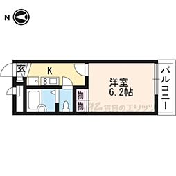 レオパレスＭＳ 2階1Kの間取り