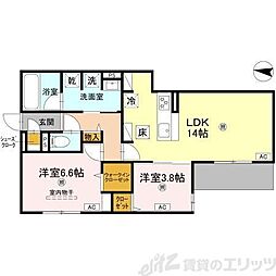 スペチアーレ小松 2LDKの間取図画像