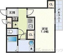 大阪市東淀川区柴島2丁目マンション 1Kの間取図画像