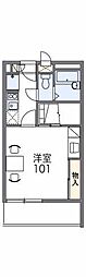 レオパレスリビエールブランシェ 1Kの間取図画像