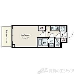 S-RESIDENCETEMMAGRACIS 1Kの間取図画像
