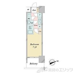 スペーシア江坂広芝町 1Kの間取図画像