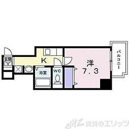 セレナ大阪天満宮 1Kの間取図画像