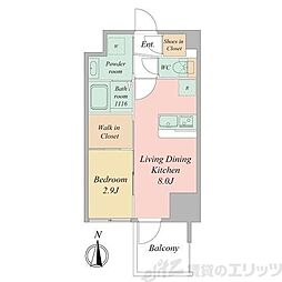 セレニテ東梅田アリエ 1LDKの間取図画像