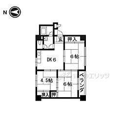 東別府コーポ 3DKの間取図画像