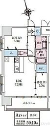 スプランディッドライズ新大阪ノース 2LDKの間取図画像