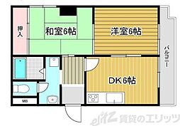 野本ビル 2DKの間取図画像