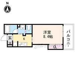アンソレイユ茨木中条中津町 1Kの間取図画像