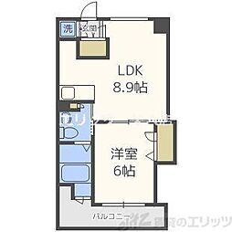 サクセス天神橋フロント 1LDKの間取図画像