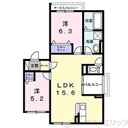 丑寅2丁目アパート(028612101) 2LDKの間取図画像