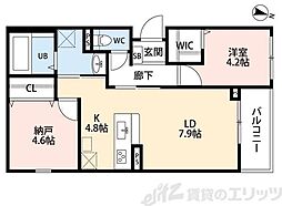 茨木市島2丁目アパート 2LDKの間取図画像