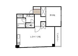 アクシーズビル 1LDKの間取図画像