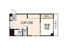 府中城ケ丘ビル 1LDKの間取図画像