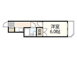 サンライフ東雲 1Kの間取図画像
