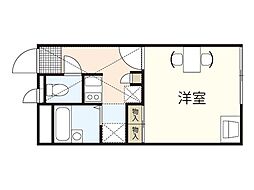 レオパレス岡田 1Kの間取図画像