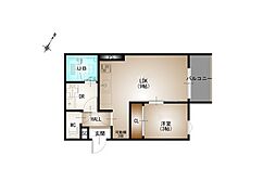 REGALEST 牛田旭 2階1LDKの間取り