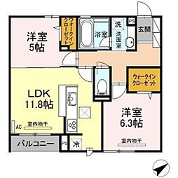 リ・ブロン 2LDKの間取図画像
