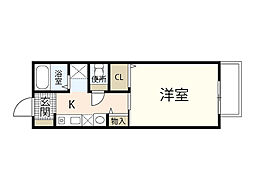 セレスト瀬の川 1Kの間取図画像