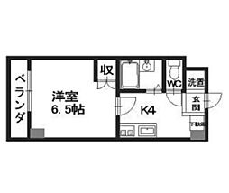第2植野ビル 1Kの間取図画像