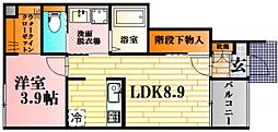 ジュネス南原口 1LDKの間取図画像