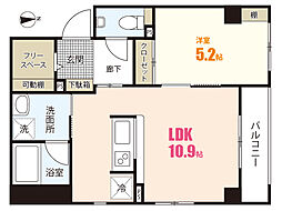 スクエア西原 1LDKの間取図画像