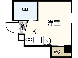 エクセルマンション河原町 ワンルームの間取図画像