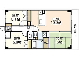 吉川ビル 3LDKの間取図画像
