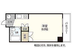 アンシャンテ住吉 ワンルームの間取図画像