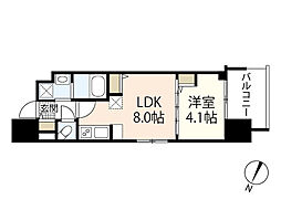 プライマル広島駅 1LDKの間取図画像