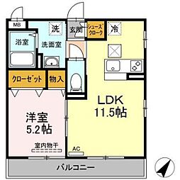 ソルフローラ 1LDKの間取図画像