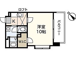 ロアール古市 1Kの間取図画像