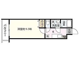 デルタ幟町 1Kの間取図画像