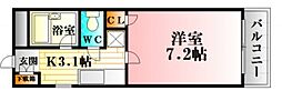 第2岡田ビル 1Kの間取図画像